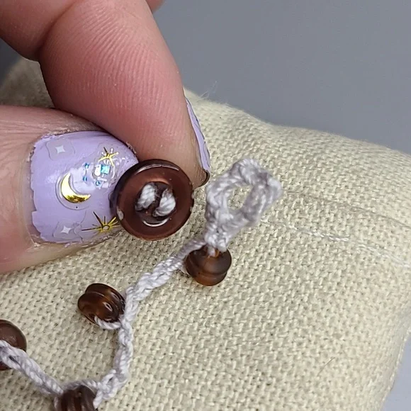 Men's Double Wrap Bracelet Light Gray Silver Brown Beads Handmade Everyday Basic - Picture 4 of 5